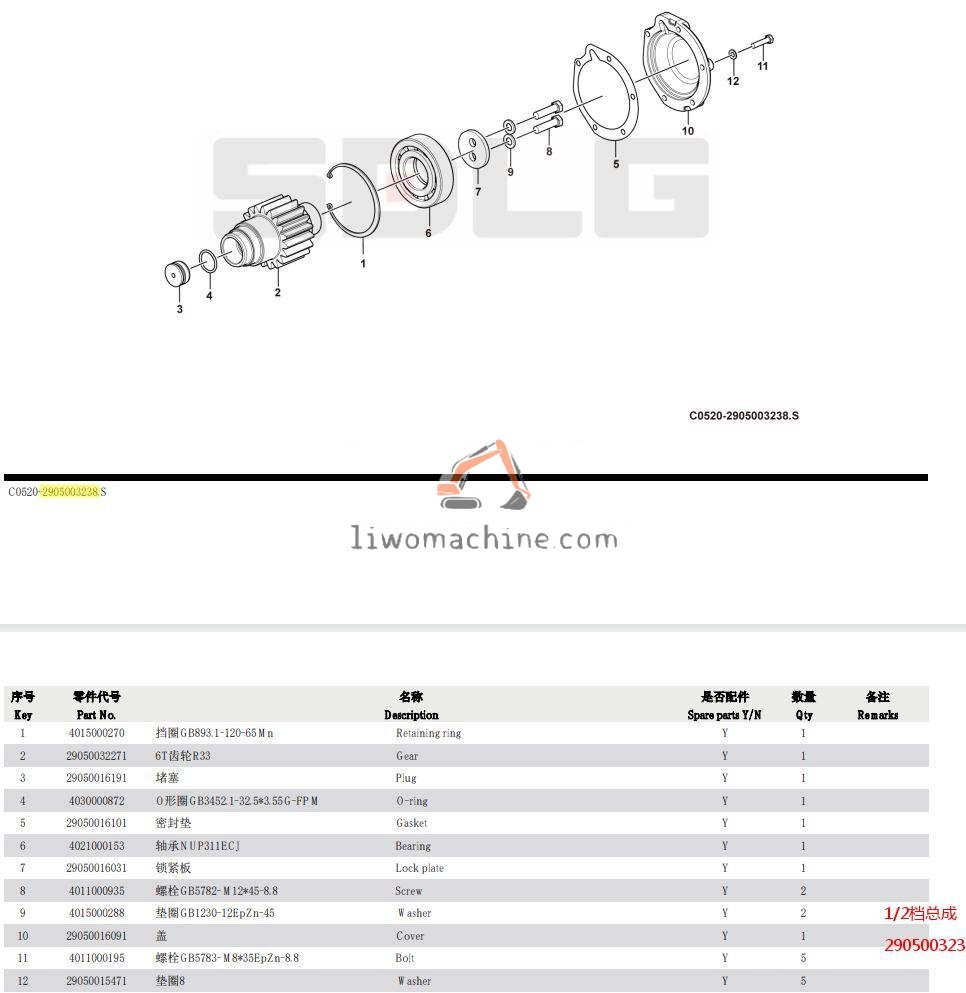 XCMG 29050032381 1/2档总成 - Professional Construction Machinery Parts