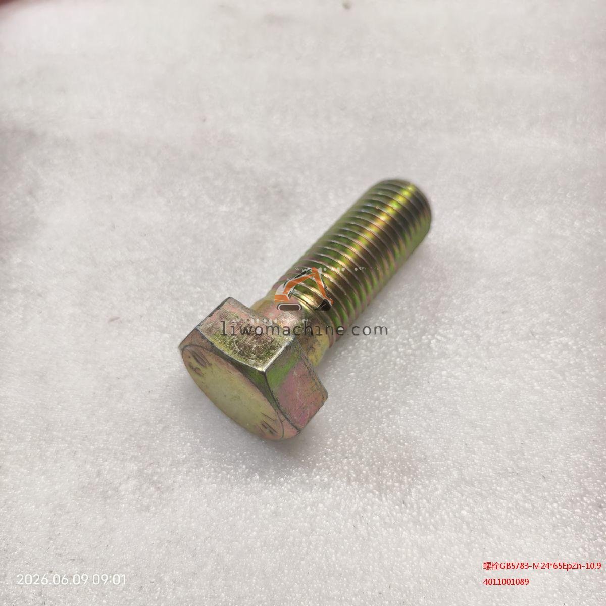 XCMG 4011001089 螺栓GB5783-M24*65EpZn-10.9 - Professional Construction Machinery Parts