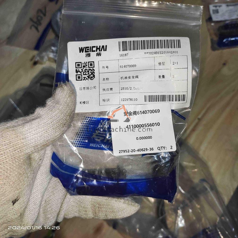 XCMG 4110000556010 SAFETY VALVE 614070069 - Professional Construction Machinery Parts