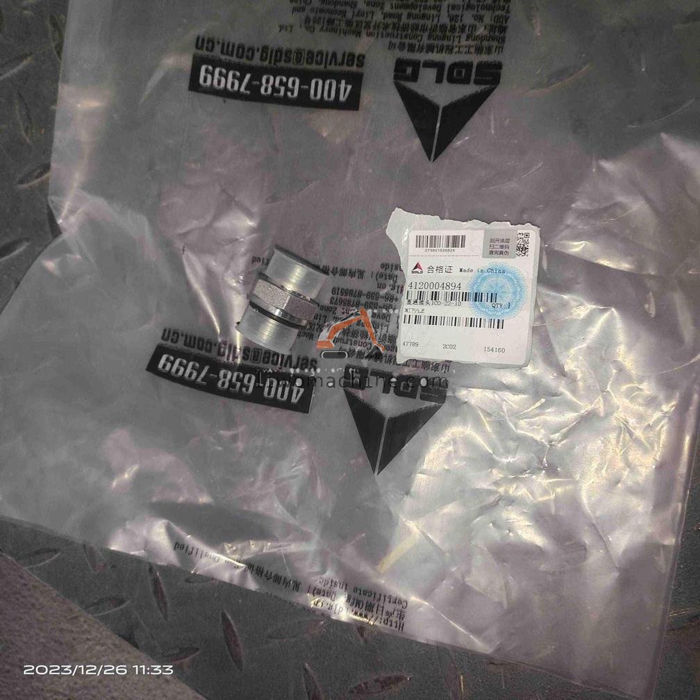 XCMG 4120004894 直通接头1CO-22-10 - Professional Construction Machinery Parts