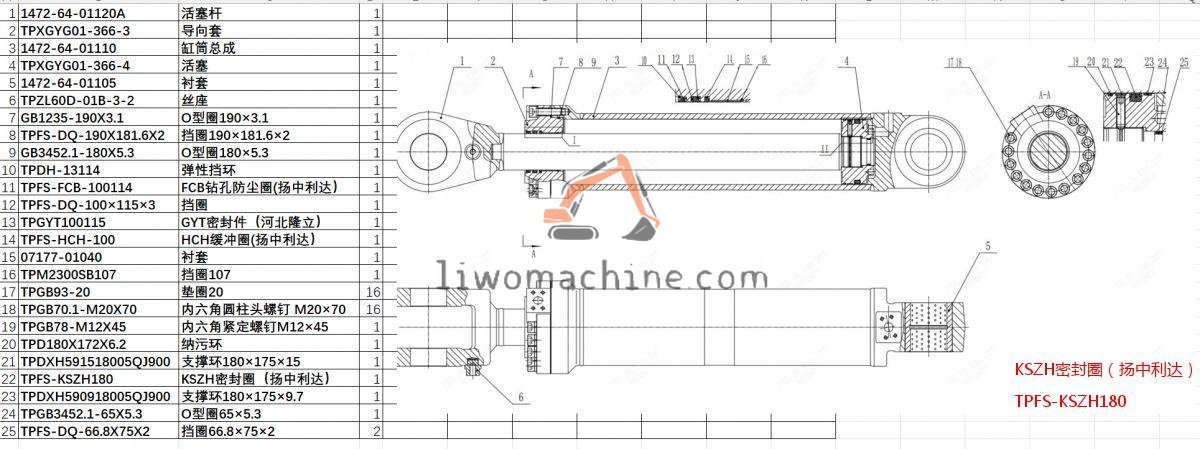 XCMG TPFS-KSZH180 KSZH密封圈（扬中利达） - Professional Construction Machinery Parts